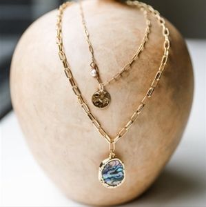 Abalone doubled necklace